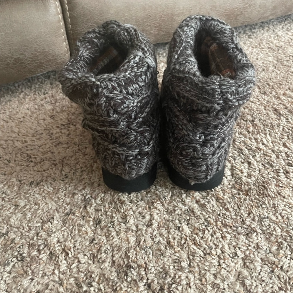 New Muk Luks Women's Size 8 Gray Patti Sweater Scrunch Boots - Picture 4 of 5